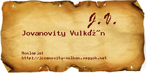 Jovanovity Vulkán névjegykártya